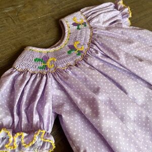 Petite Baby Mardi Gras Fluer de Lis long Bubble